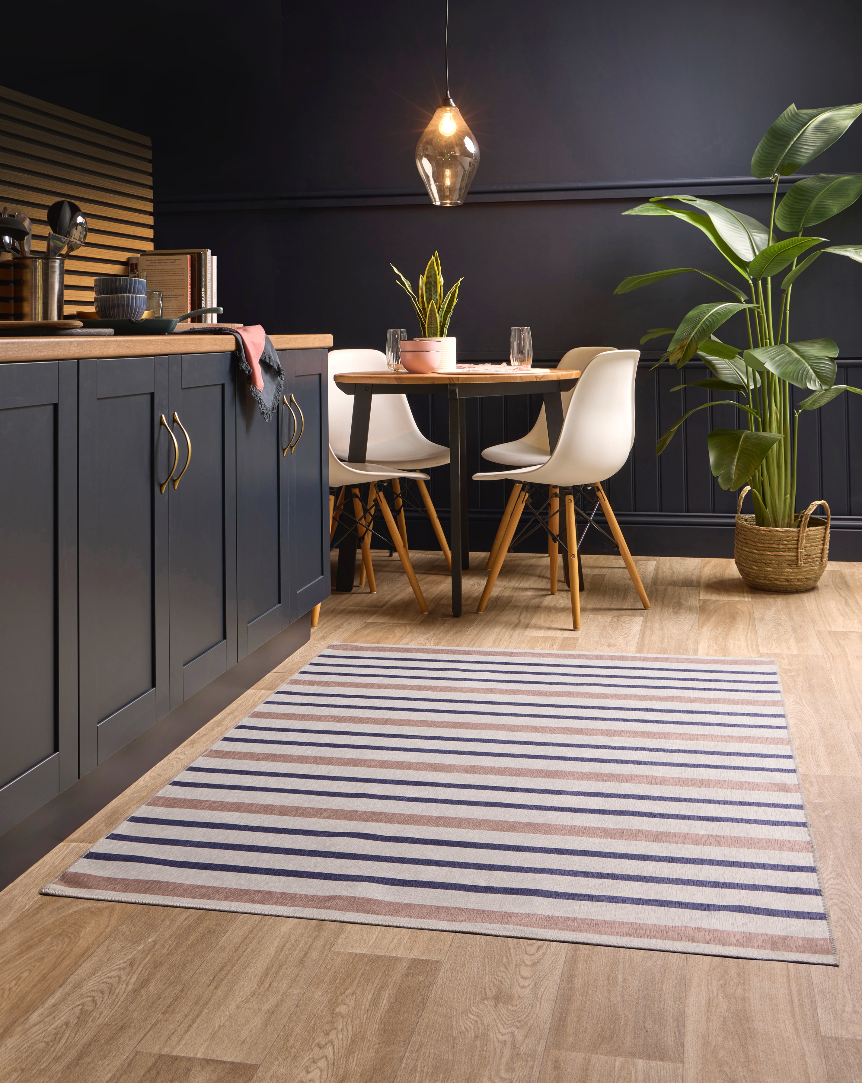 New In - Coastal Stripe Washable Easy-Care Rug