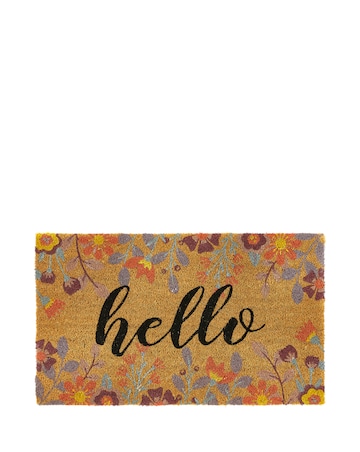 My Mat Printed Coir Floral Hello Doormat