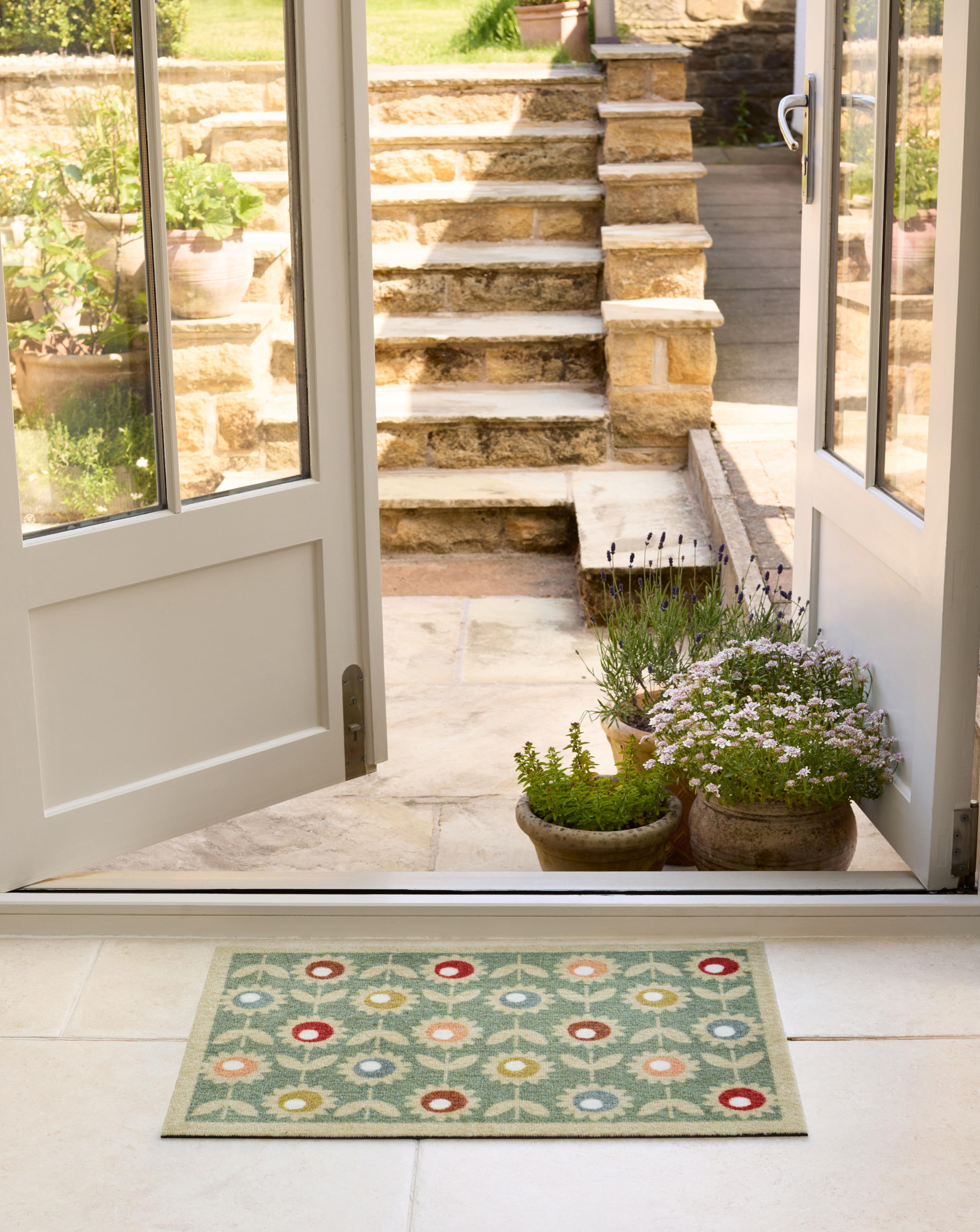 New In - My Mat Nylon Indoor Floral Sage Doormat