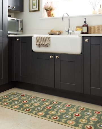 My Mat Nylon Indoor Pattern Floral Sage Runner