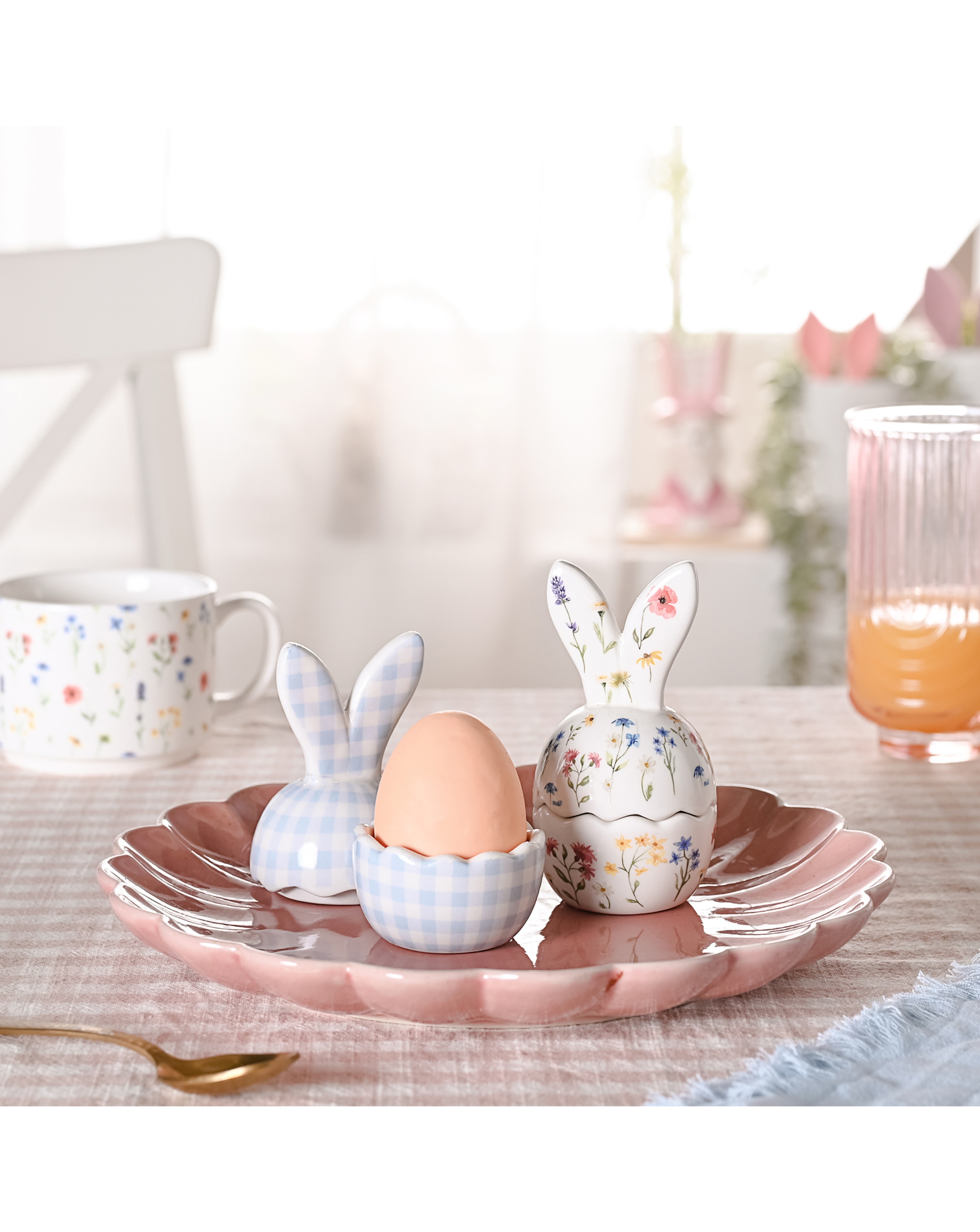 New In - Set of 2 Bunny Ear Egg Cups
