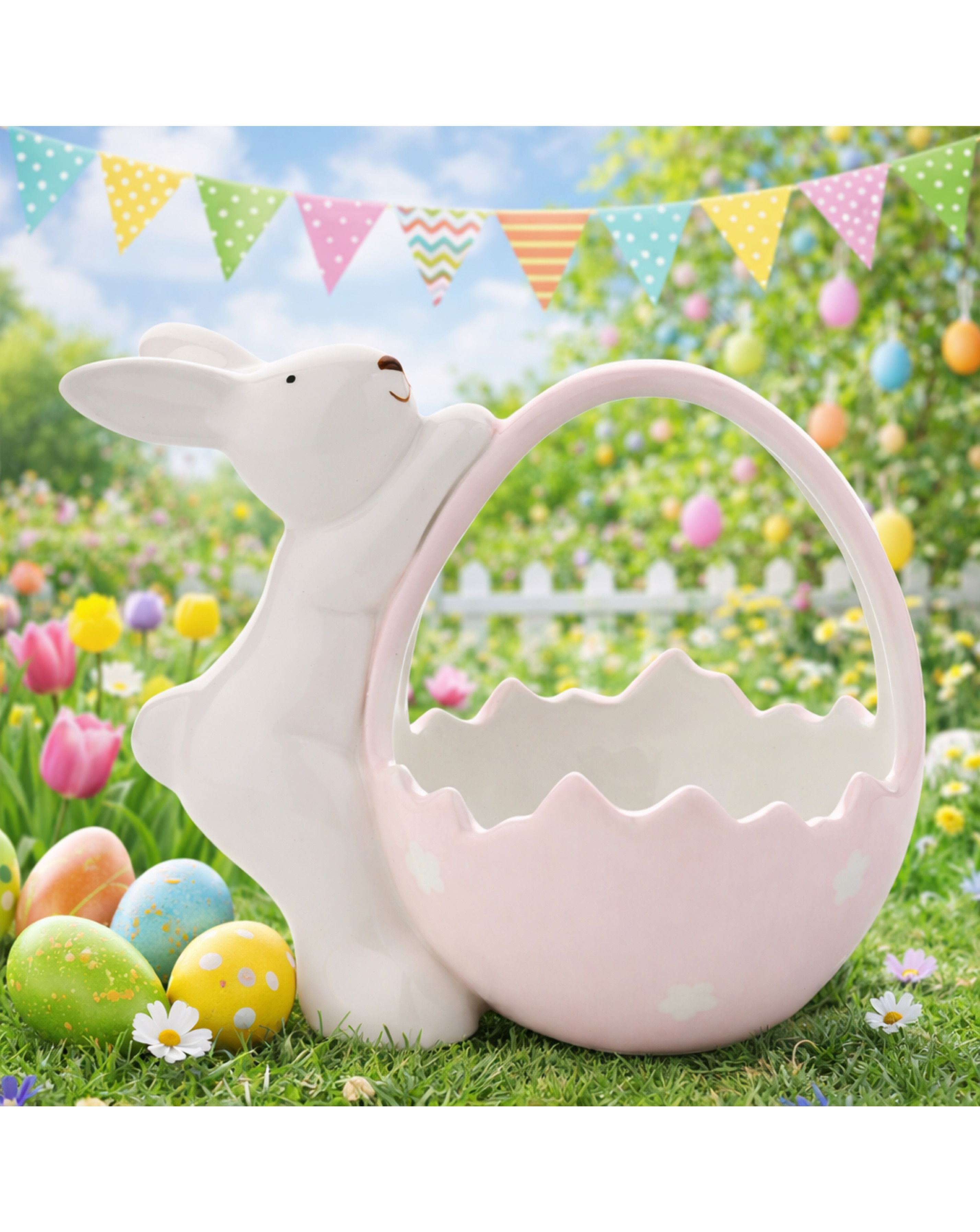 New In - Bunny with Pink Basket