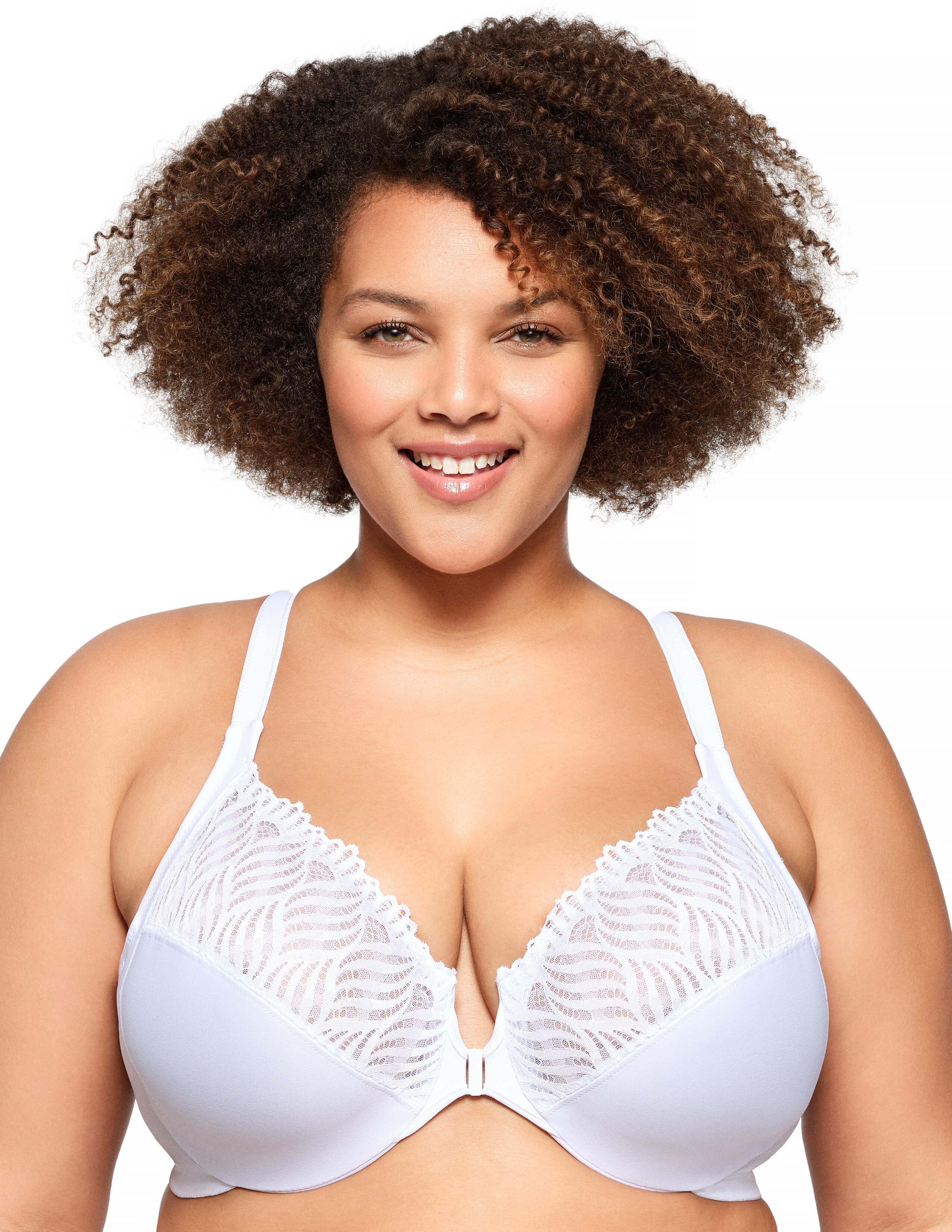 Glamorise Plus Size Front-Close T-Back WonderWire 1246