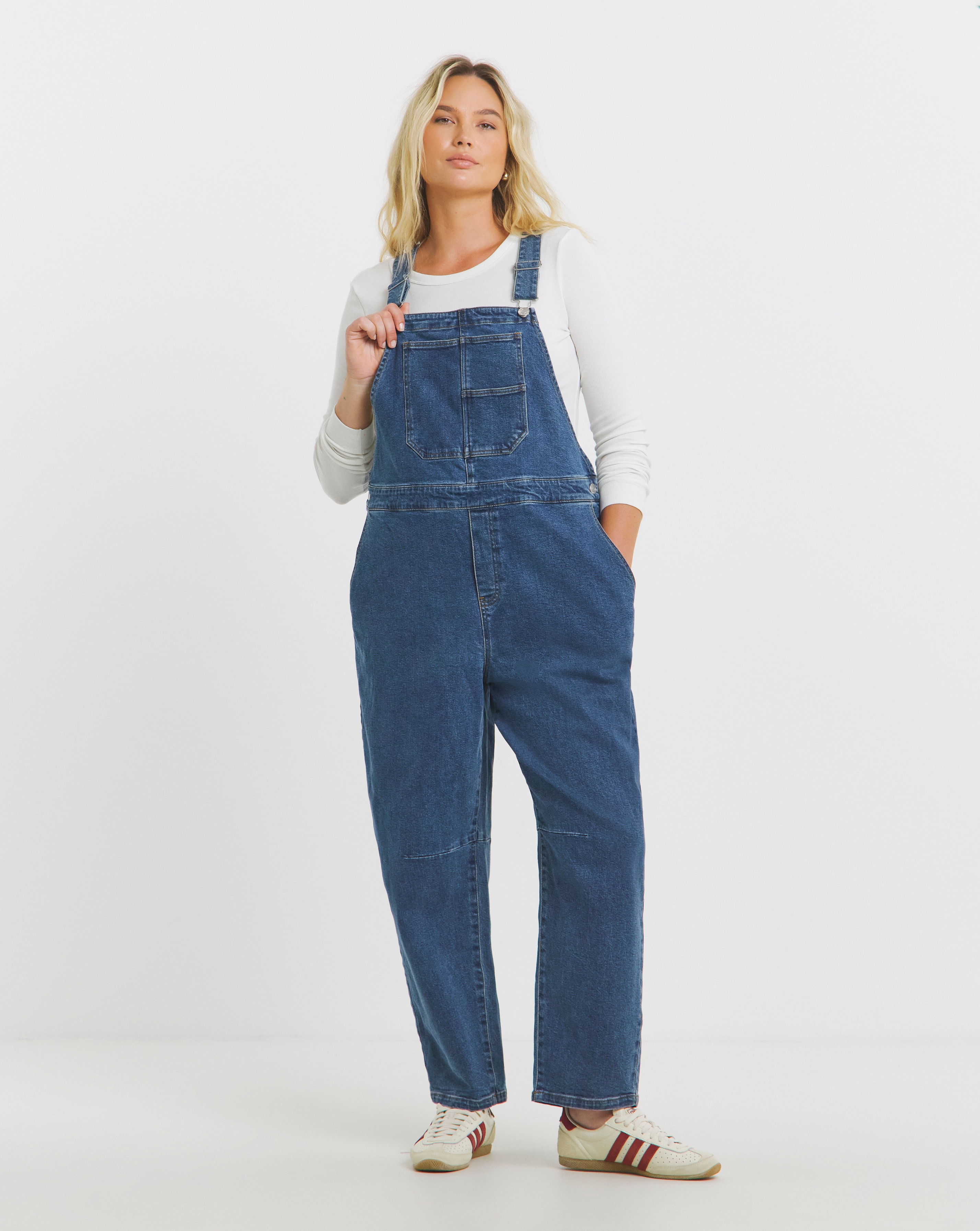 SBE Mid Wash Barrel Leg Dungaree