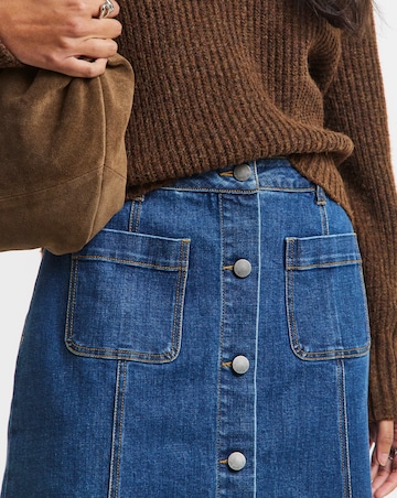 Simply Be Mid Wash Front Pocket Midaxi Skirt