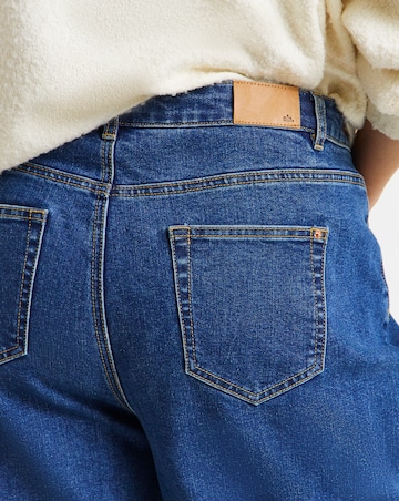 Mid Wash Tie Front Barrel Leg Jeans