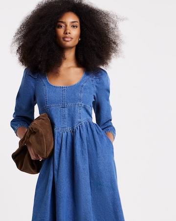 Mid Wash Denim Midaxi Picnic Dress
