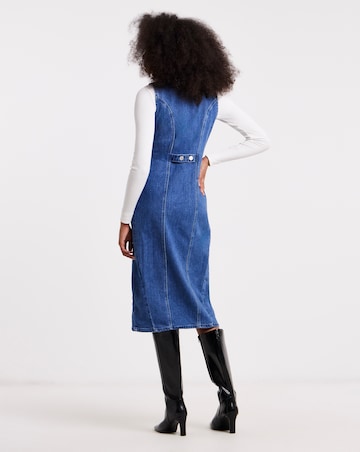Mid Wash Denim Sleeveless Midaxi Dress