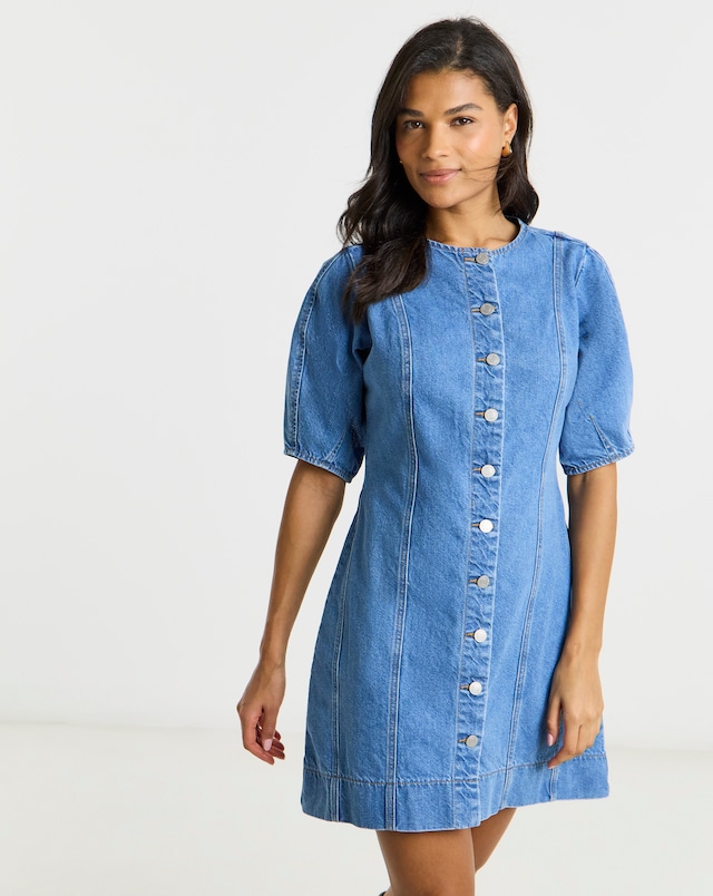 Simply Be Light Blue Cinched Mini Dress