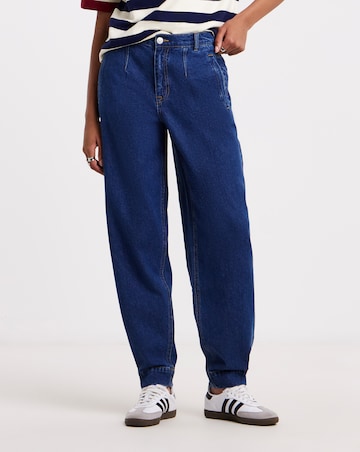 Popper Detail Peg Leg Jeans