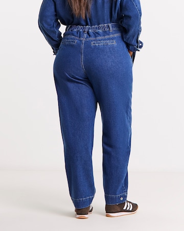 Popper Detail Peg Leg Jeans