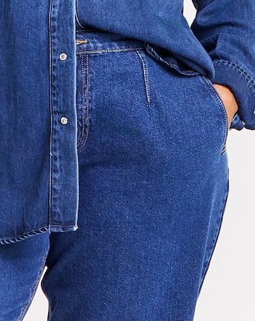 Popper Detail Peg Leg Jeans