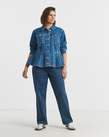 Simply Be Mid Wash Denim Peplum Jacket