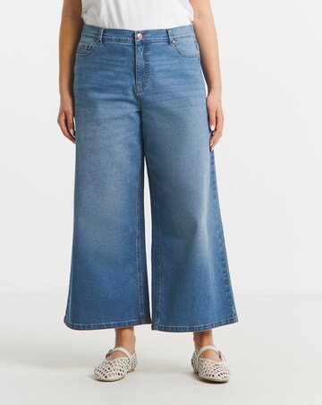 Simply Be Blue 24/7 Crop Wide Leg Jeans