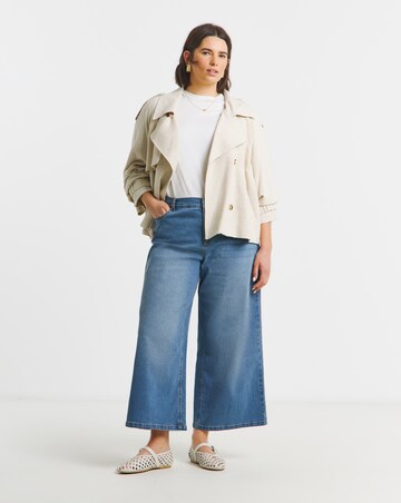 Simply Be Blue 24/7 Crop Wide Leg Jeans