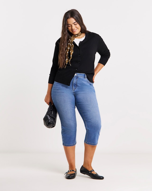 Simply Be Blue Slim Crop 24/7 Jeans
