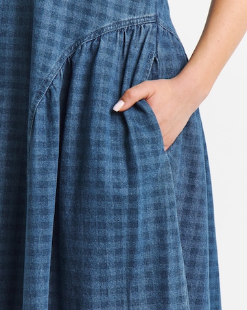 Gingham Short Sleeve Midi Dress