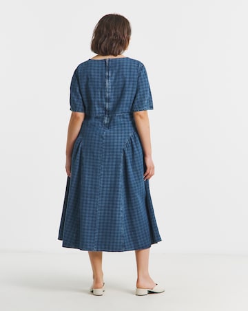 Gingham Short Sleeve Midi Dress