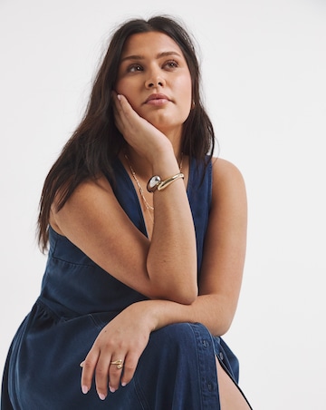 Indigo Lyocell Denim Button Through Midi Dress