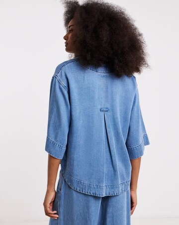 Simply Be Light Blue Tencel Denim Relaxed Shirt Co Ord