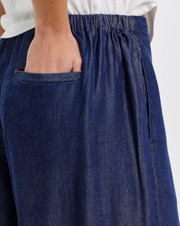 Indigo Lyocell Denim Tie Waist Balloon Jeans