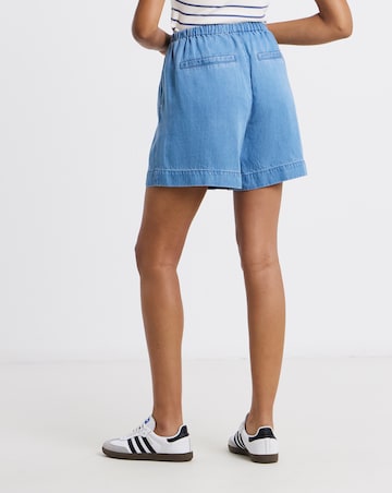 Light Blue Lyocell Denim Jogger Shorts