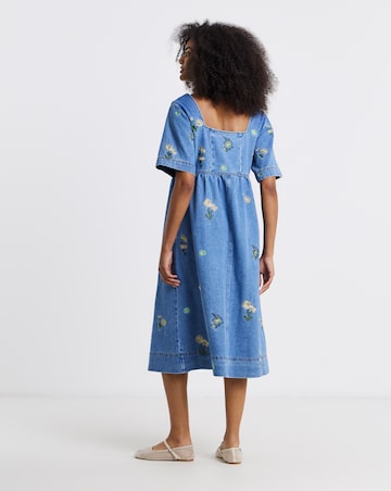 Daisy Embroidered Denim Dress