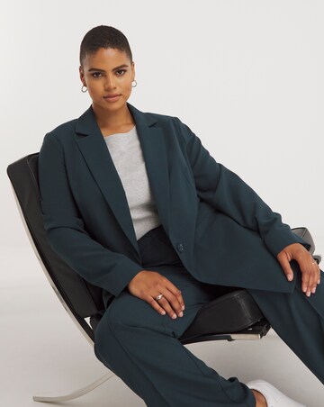 Navy Relaxed Single Breasted Blazer