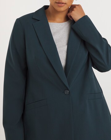 Navy Relaxed Single Breasted Blazer