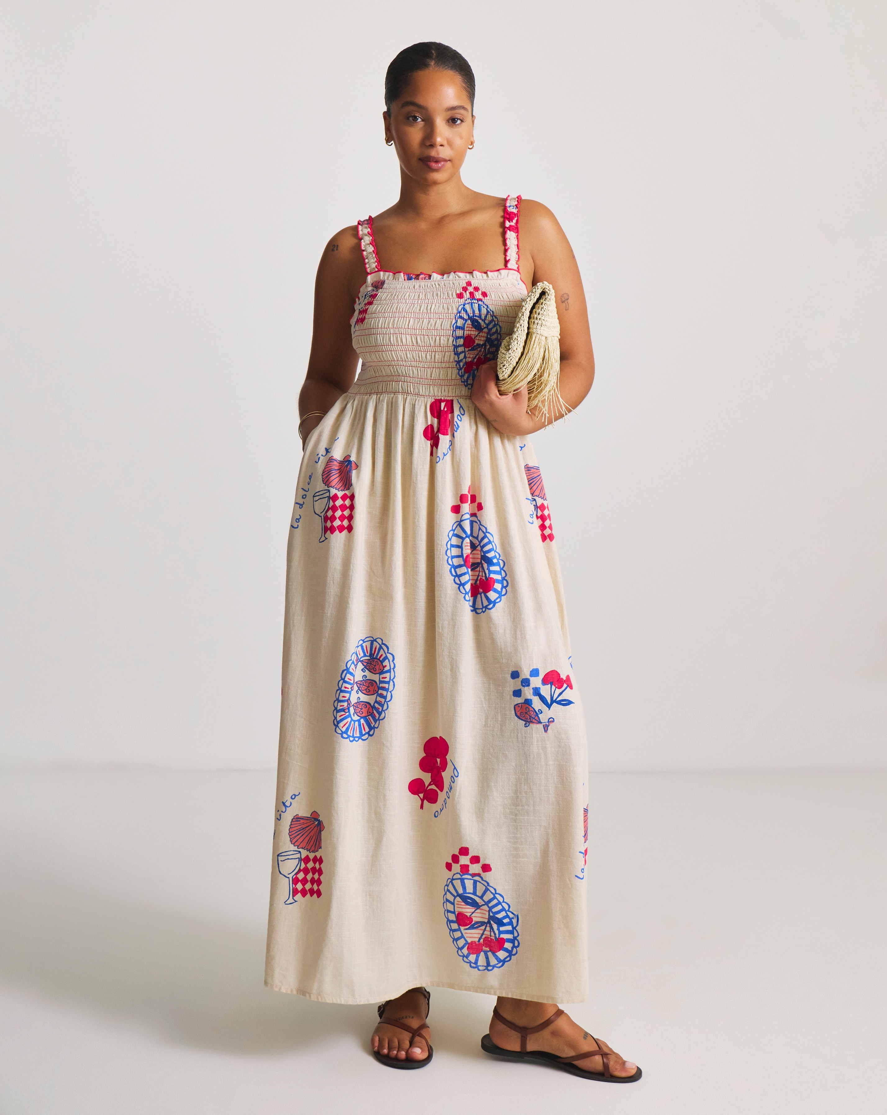 Dolce Vita Shirred Maxi Beach Dress