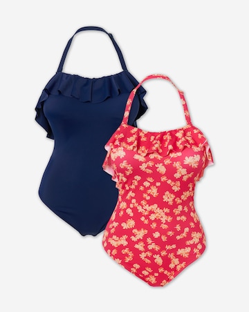 Simply Be Value 2 Pack Bandeau Ruffle Swimsuits