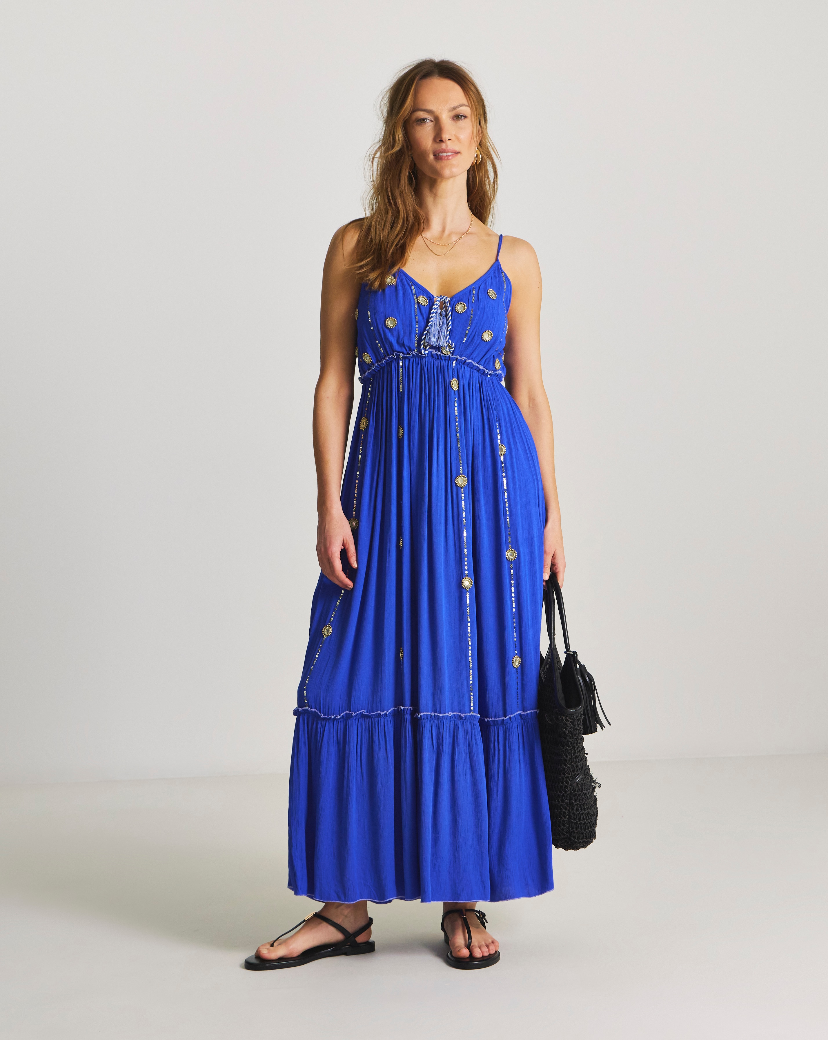 New In - Mirror Trims Maxi Beach Dress