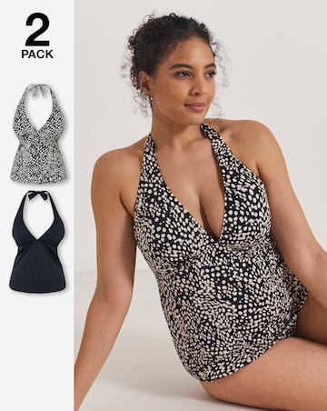 Simply Be 2 Pack Value Halterneck Tankini Tops
