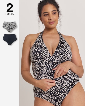 Simply Be 2 Pack Value High Waist Bikini Bottoms