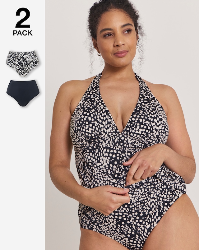 Simply Be 2 Pack Value High Waist Bikini Bottoms