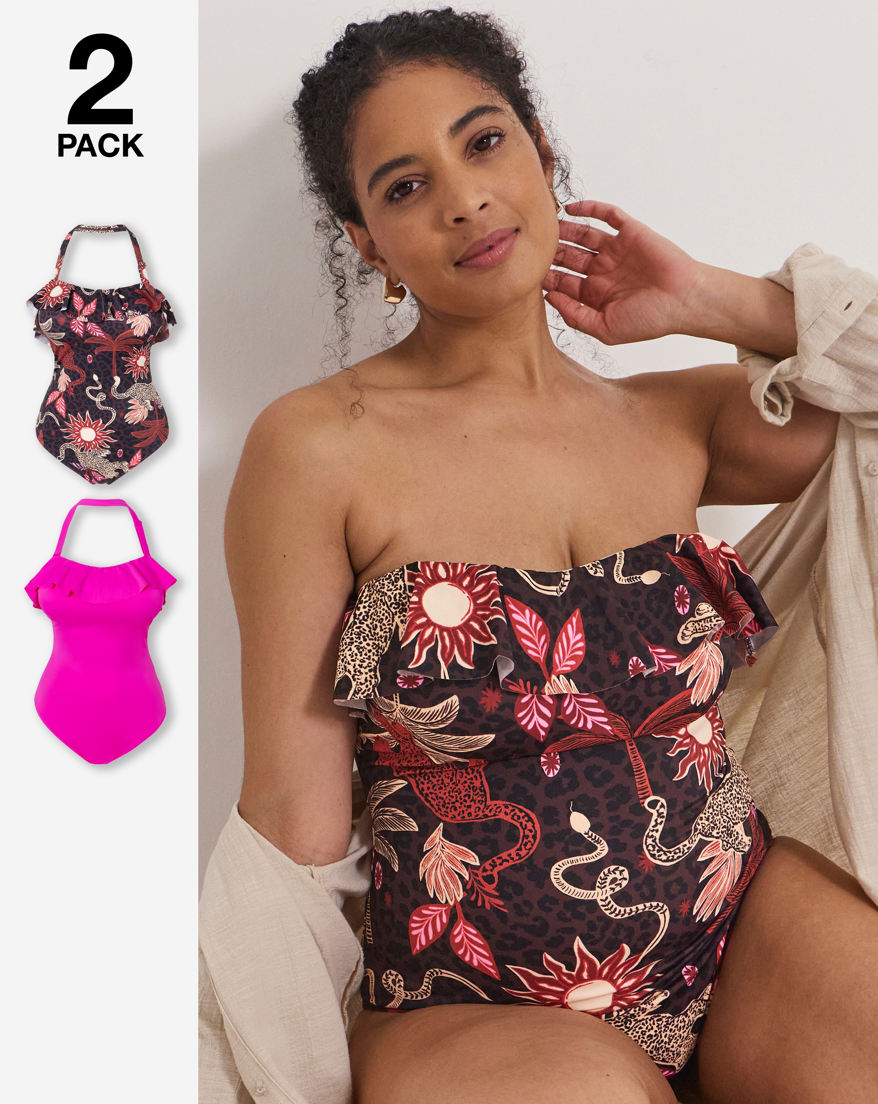 New In - Simply Be Value 2 Pack Swimsuits