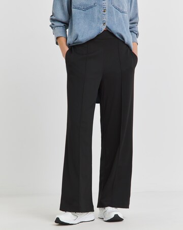 Simply Be Black Ponte Wide Leg Trousers