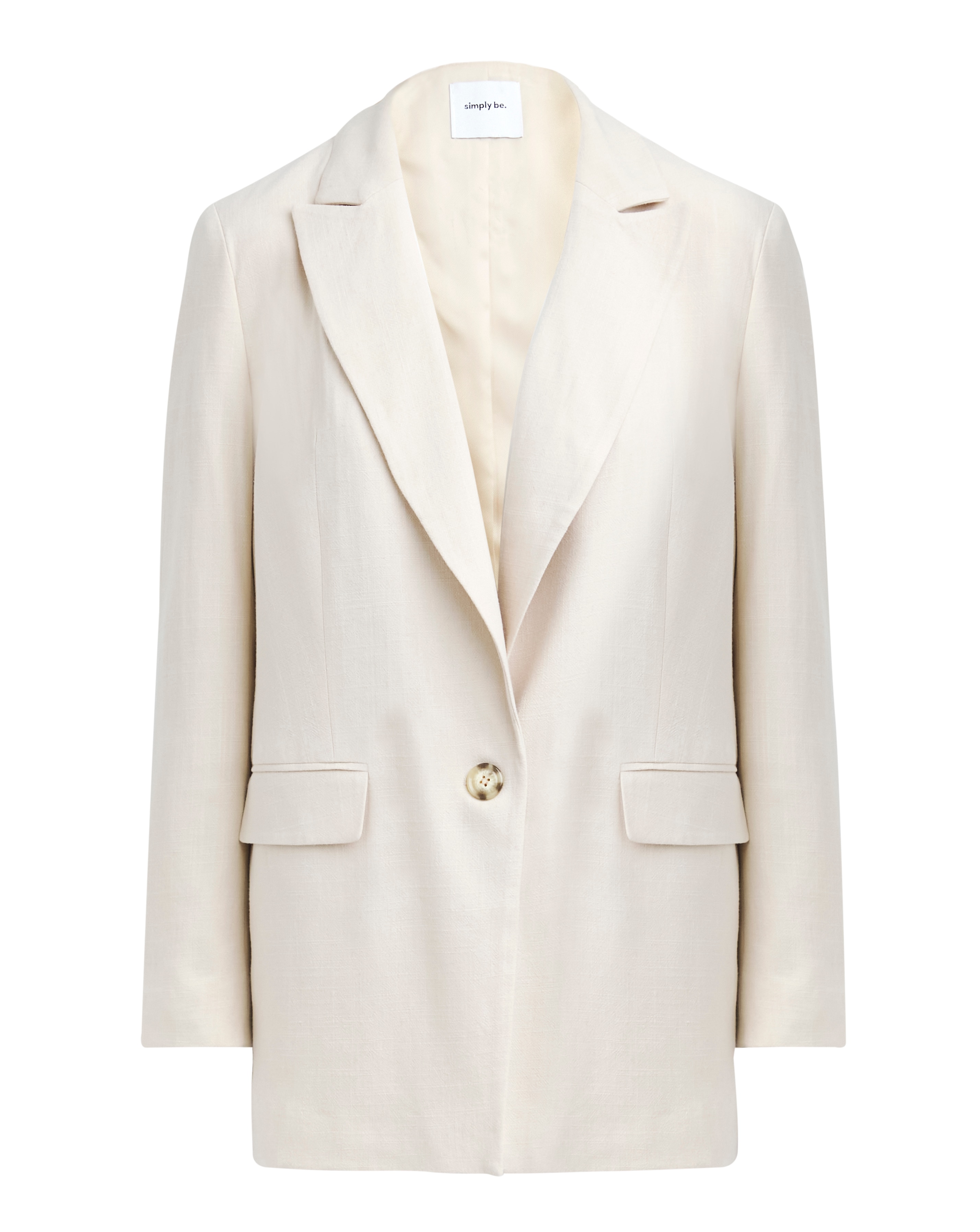 Simply Be Linen Single Breasted Blazer