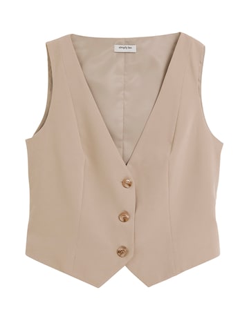 Neutral Tailored Waistcoat