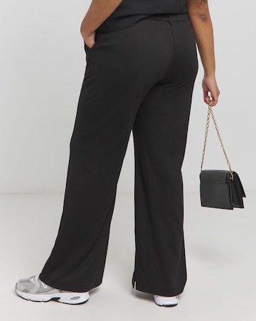 Black Tailored Jersey Wide Leg Trousers