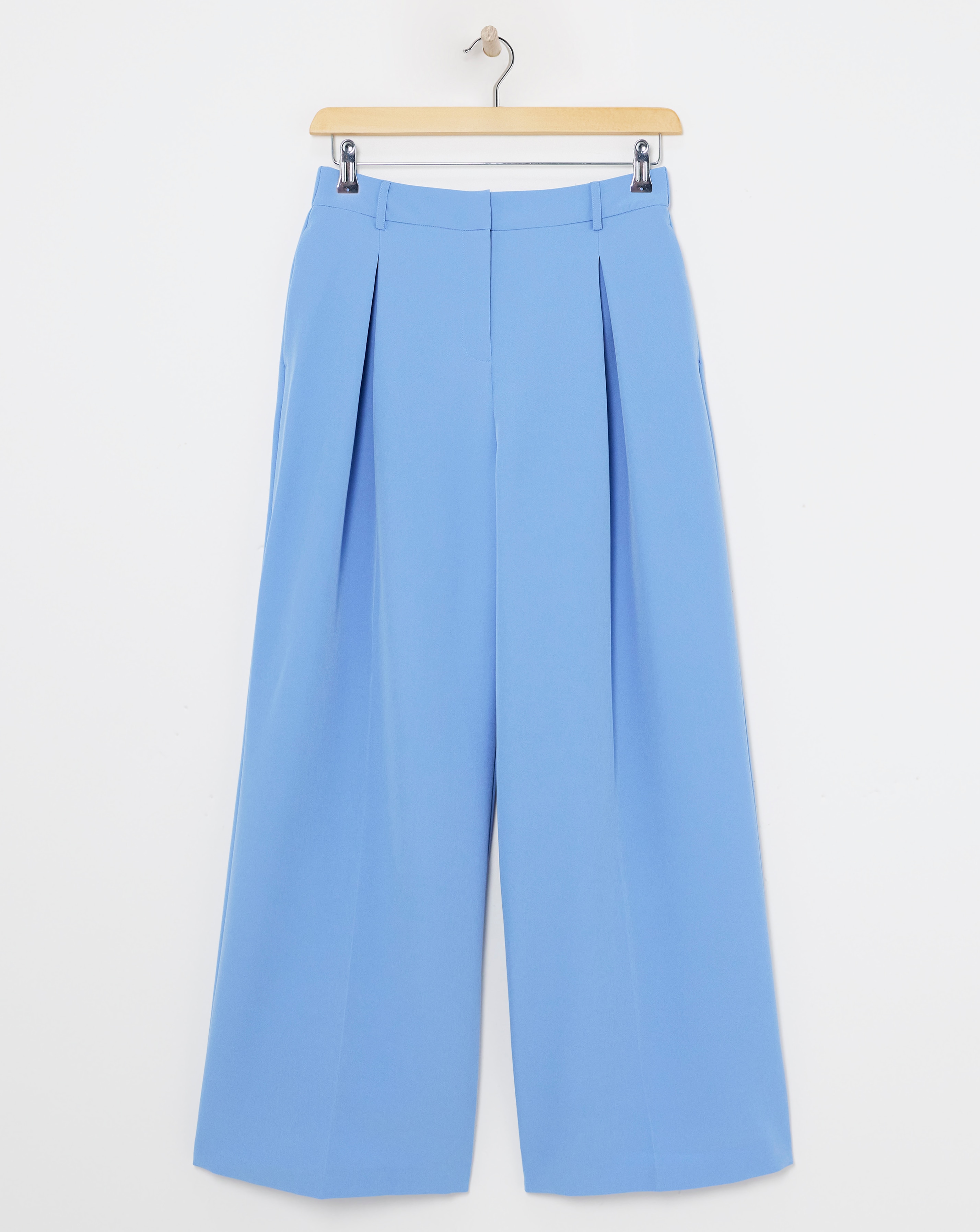 Simply Be Blue Wide Leg Tailored Trouser