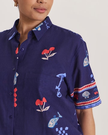 Simply Be Dolce Vita Cotton Shirt And Short Beach Co-ord