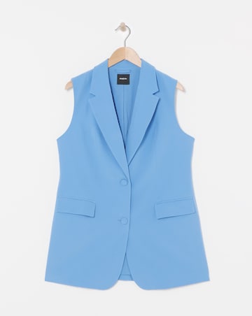 Blue Longline Tailored Waistcoat