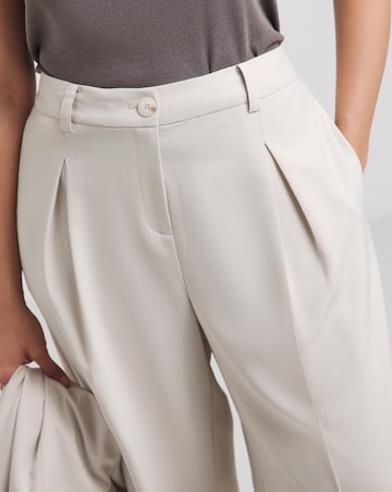 Stone Wide Leg Tailored Trouser