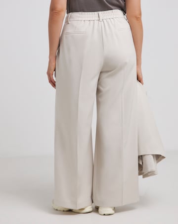 Stone Wide Leg Tailored Trouser