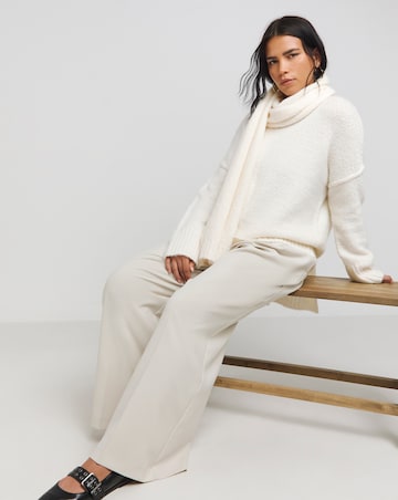 Stone Wide Leg Tailored Trouser