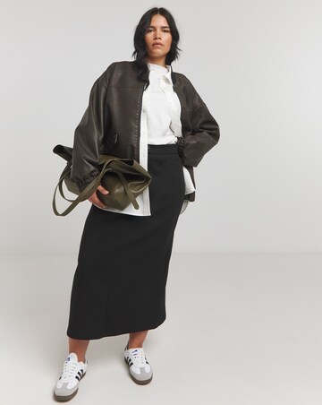 Black Tailored Maxi Skirt