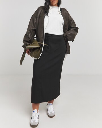 Black Tailored Maxi Skirt