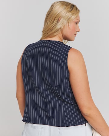 Blue Pinstripe Tailored Waistcoat