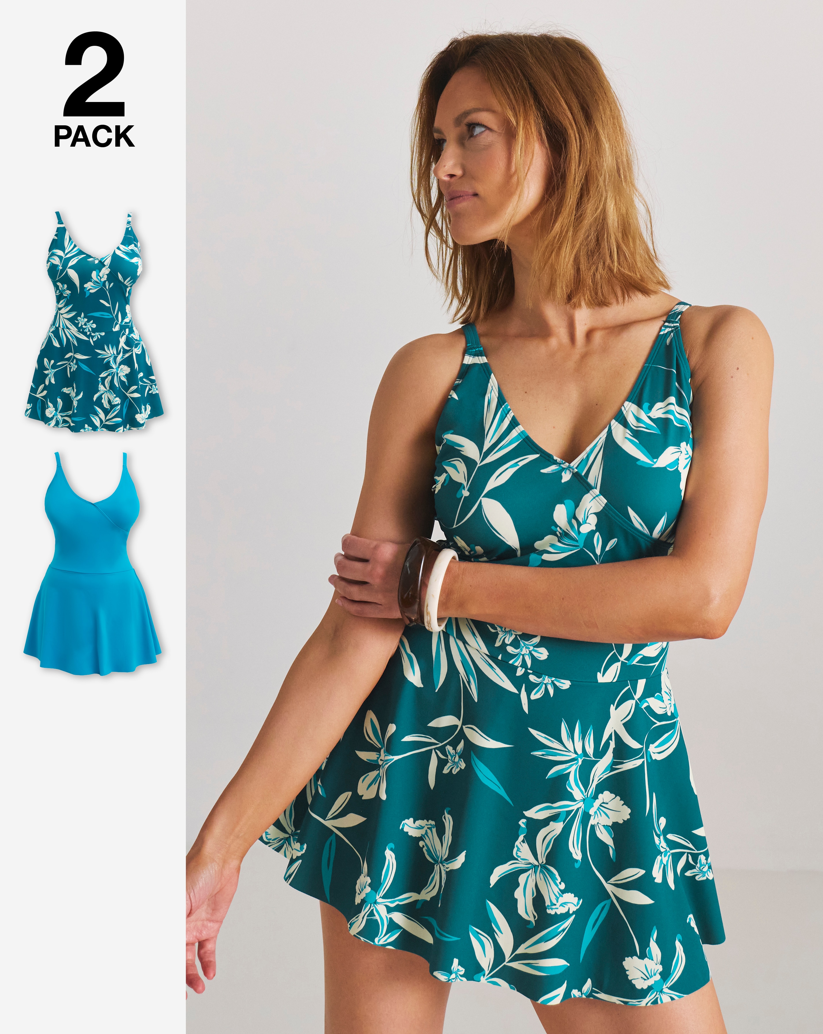 New In - 2 Pack Value Ruffle Swimdresses